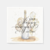 Elegant Champagne and Balloons Happy New Year Serviette (Vorderseite)