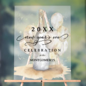 Elegant Champagne and Balloons New Year's Eve Acrylschild (Neutral)