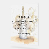 Elegant Champagne and Balloons New Year's Eve Acrylschild (Winkel)