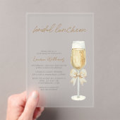 Elegant Champagne Chic Bow Script Bridal Luncheon Acryleinladungen (Insitu (Handheld))