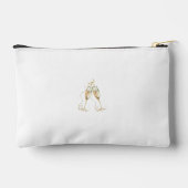 Elegant Champagne Flute Bride Cosmetic Gift Zubehörtasche (Rückseite)