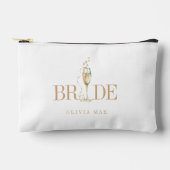 Elegant Champagne Flute Bride Cosmetic Gift Zubehörtasche (Vorderseite)