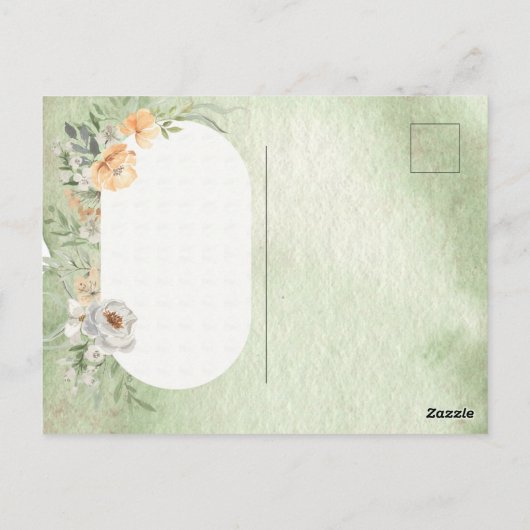 Elegant Champagne Ivory Floral Save the Date Postkarte (Rückseite)