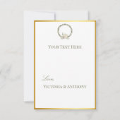 Elegant Champagne Ivory Floral Script Vielen Dank Dankeskarte (Rückseite)