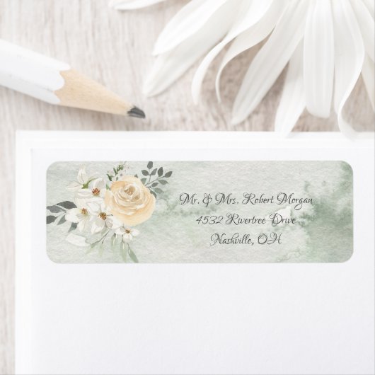 Elegant Champagne Ivory Floral Script Wedding (Insitu)