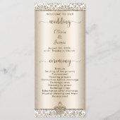 Elegant Champagne Lilie WEdding Programm (Vorderseite)