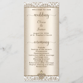 Elegant Champagne Lilie WEdding Programm