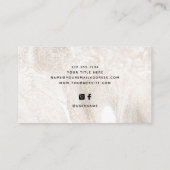 Elegant Champagne Marble and Modern Script Visitenkarte (Rückseite)