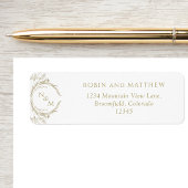 Elegant Champagne Monogram Wedding Return Address