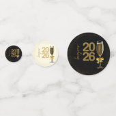 Elegant Champagne New Year Eve Konfetti (Vorderseiten)