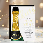 Elegant Champagne New Year's Eve Party Folieneinladung