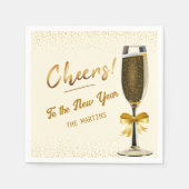Elegant Champagne New Year's Eve Serviette (Vorderseite)