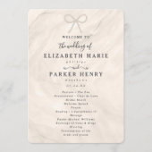 Elegant Champagne Pearl Bow Wedding Ceremony Programm (Vorderseite)