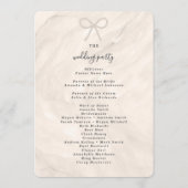 Elegant Champagne Pearl Bow Wedding Ceremony Programm (Rückseite)
