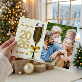 Elegant Champagne Photo New Year's Eve Feiertagskarte