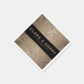 Elegant champagne pink gold floral wedding serviette (Ecke)