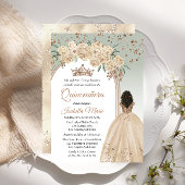 Elegant Champagne | Sage Floral Quinceañera Party Einladung