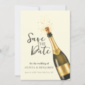 Elegant Champagne Save the Date Wedding Einladung (Vorderseite)