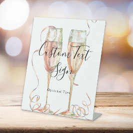 Elegant Champagne Sign Sockelschild