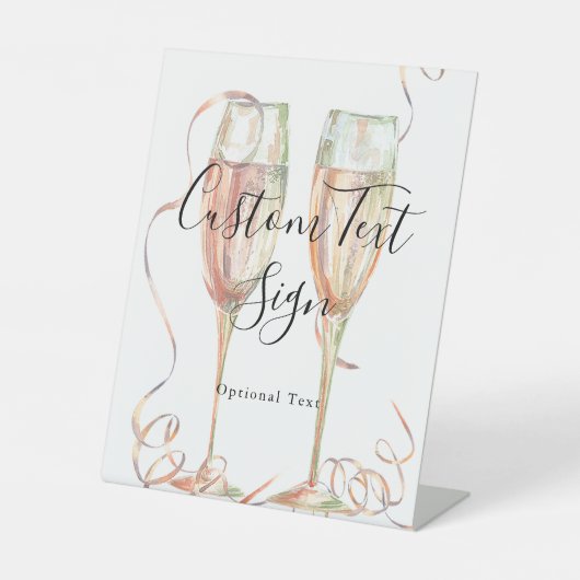 Elegant Champagne Sign Sockelschild (Vorderseite)