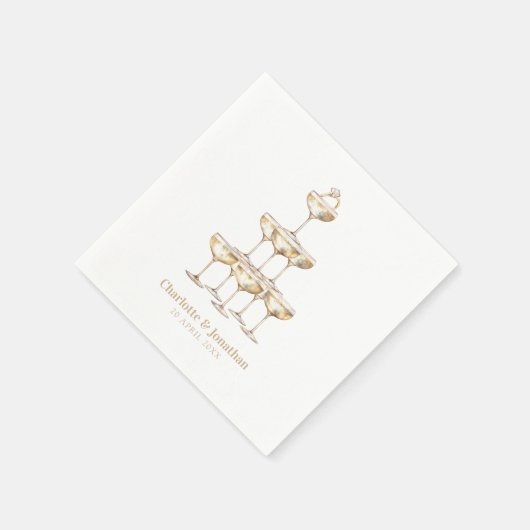 Elegant Champagne Stilvoll Retro Serviette (Ecke)