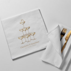 Elegant Champagne Stilvoll Retro Serviette