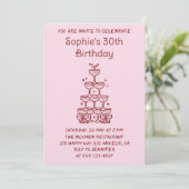 Elegant Champagne Tower 30th Birthday Party Einladung (Stehend Vorderseite)