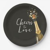 Elegant Champagne Wedding Pappteller (Vorderseite)