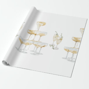 Elegant Champagne Wedding Roll Geschenkpapier