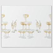 Elegant Champagne Wedding Roll Geschenkpapier (Flach)