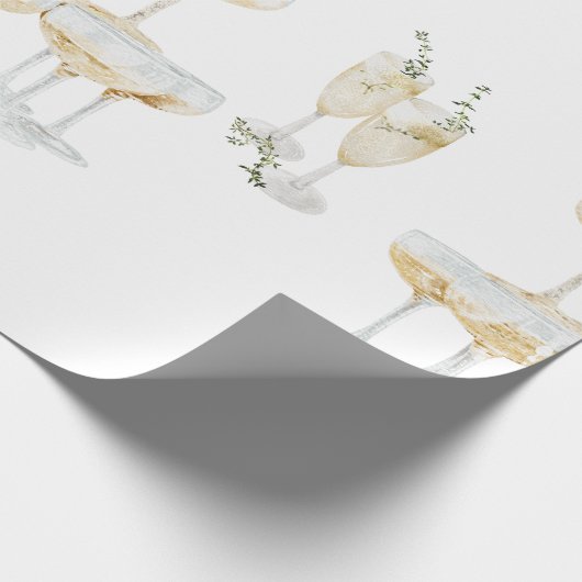 Elegant Champagne Wedding Roll Geschenkpapier (Ecke)