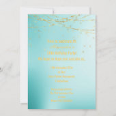 ELEGANT CHANDELIER online Custom BIRTHDAY AQUA Einladung (Rückseite)