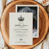 Elegant Chandelier & Photo Birthday Celebration Einladung