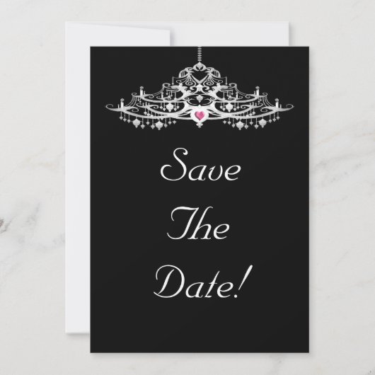 Elegant Chandelier Save the Date Hochzeit Einladung (Vorderseite)