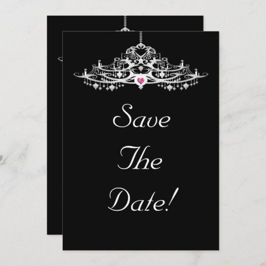 Elegant Chandelier Save the Date Hochzeit Einladung (Vorne/Hinten)