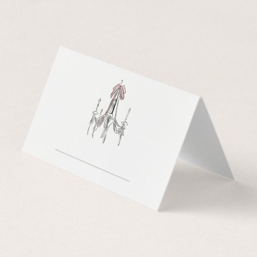 Elegant Chandelier Script Name Wedding place card (Vorderseite)
