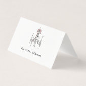Elegant Chandelier Script Name Wedding place card (Vorderseite)
