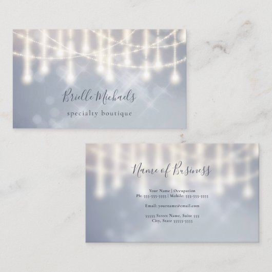 Elegant Chandelier Sparkle Twinkle Lights Bokeh Visitenkarte (Vorne/Hinten)