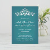 Elegant Chandelier Wedding Einladung (Stehend Vorderseite)