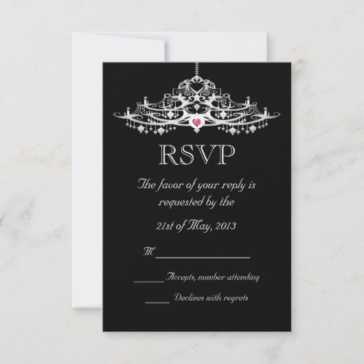 Elegant Chandelier Wedding RSVP (Vorderseite)