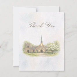 Elegant Chapel Wedding Thank You Card Dankeskarte