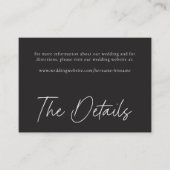 Elegant Charcoal Black Minimalist Wedding Begleitkarte (Vorderseite)