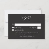 Elegant Charcoal Black Minimalist Wedding QR RSVP Karte (Vorderseite)