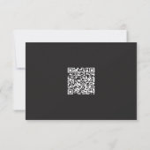Elegant Charcoal Black Minimalist Wedding QR RSVP Karte (Rückseite)