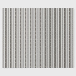 Elegant Charcoal & Cream Scallop Floral Stripe Geschenkpapier