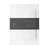 Elegant Charcoal Gold Foil Minimalist Wedding Einladungsbanderole (Vorderseite Beispiel)