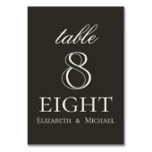 Elegant Charcoal Minimalist Wedding Tischnummer (Rückseite)