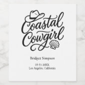 Elegant Charm Bachelorette Cowgirl Weinetikett (Einzelnes Label)