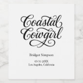 Elegant Charm Bachelorette Cowgirl Weinetikett (Einzelnes Label)