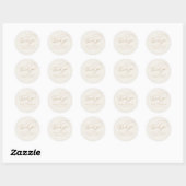 Elegant Charm Ivory Wedding Danke Stickers (Blatt)